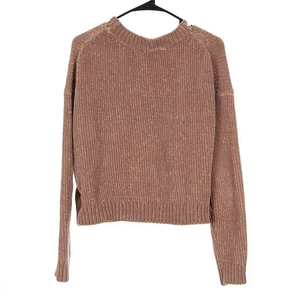 Urban Outfitters Silence + Noise Tan Chenille Crop Sweater Women's Size Small - Picture 3 of 9